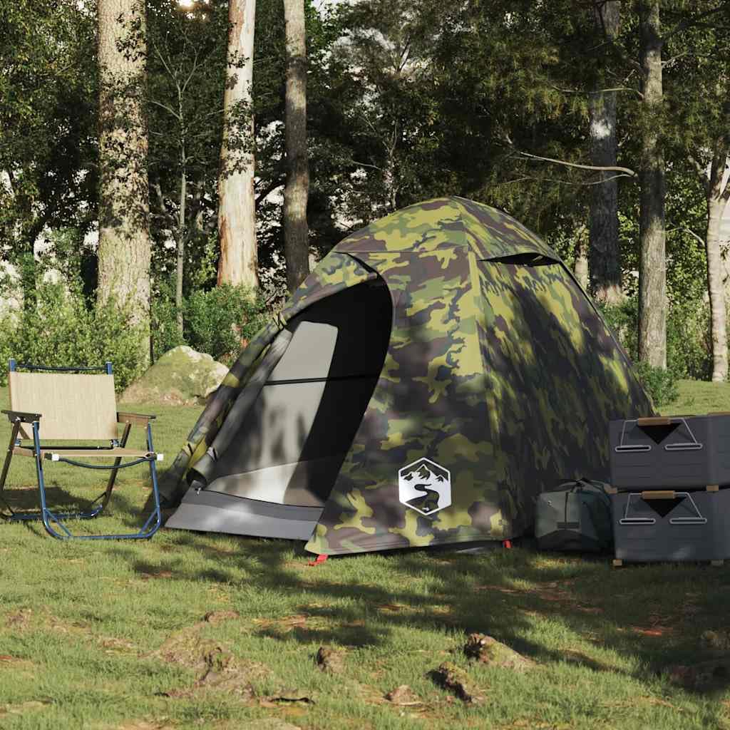 Tienda de campaña para personas con cúpula verde oliva impermeable con toldo extraíble, conexión E, ligera, xx cm, incluye bolsa de transporte, ideal para vivac y camping