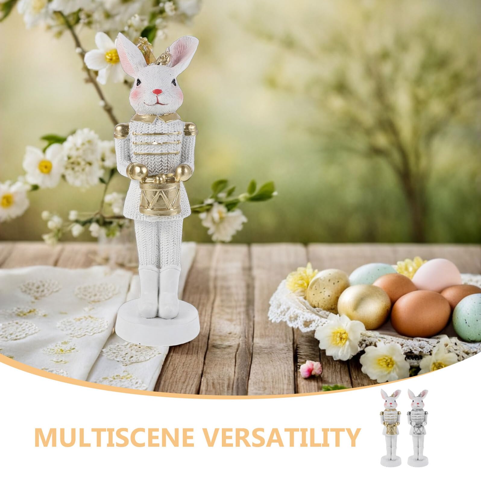 Alipis 2 Stück Osterhasenfigur aus Kunstharz als Dekoratives Hasen Nussknacker Sammlerstück für Tischdeko und Bunny Shelf Sitter im Verspielten Frühlingsstil