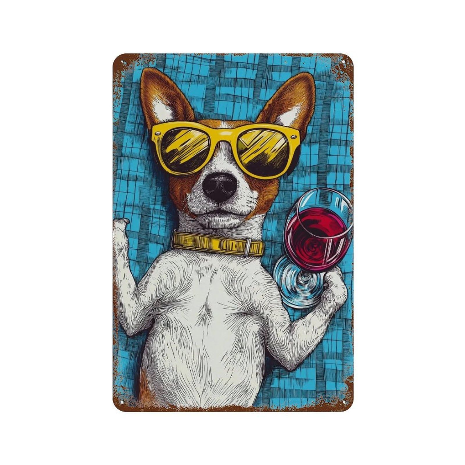 HDURYEYRYY Chill Summer Pup 01 Wall Retro Iron Vintage Art Metal Tin Sign Poster Modern Home Cofffee Club Art Bar Shop Decor 30x20cm