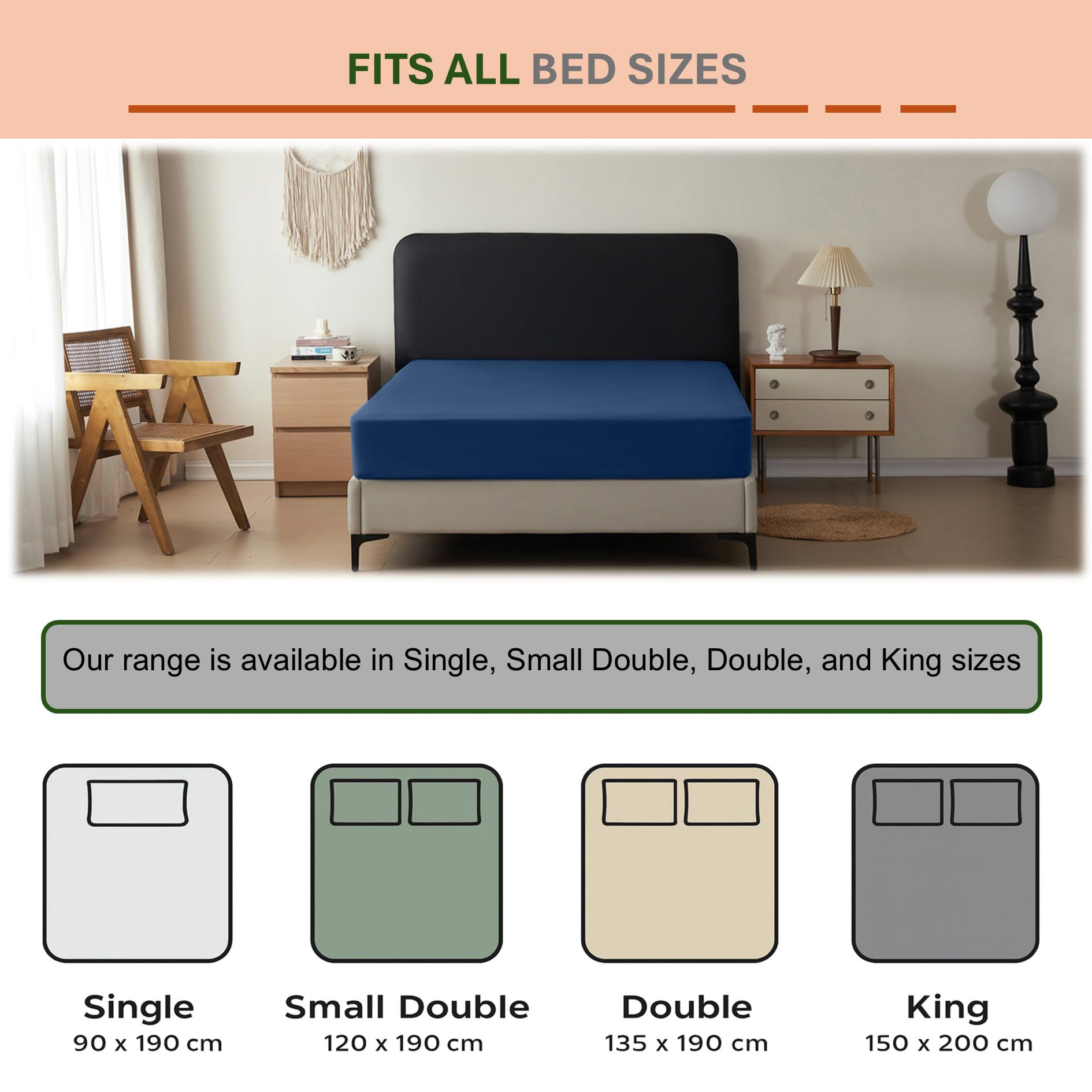 HBHLFZ Confezione Da 2 Lenzuola Con Angoli Per Letto Queen Size