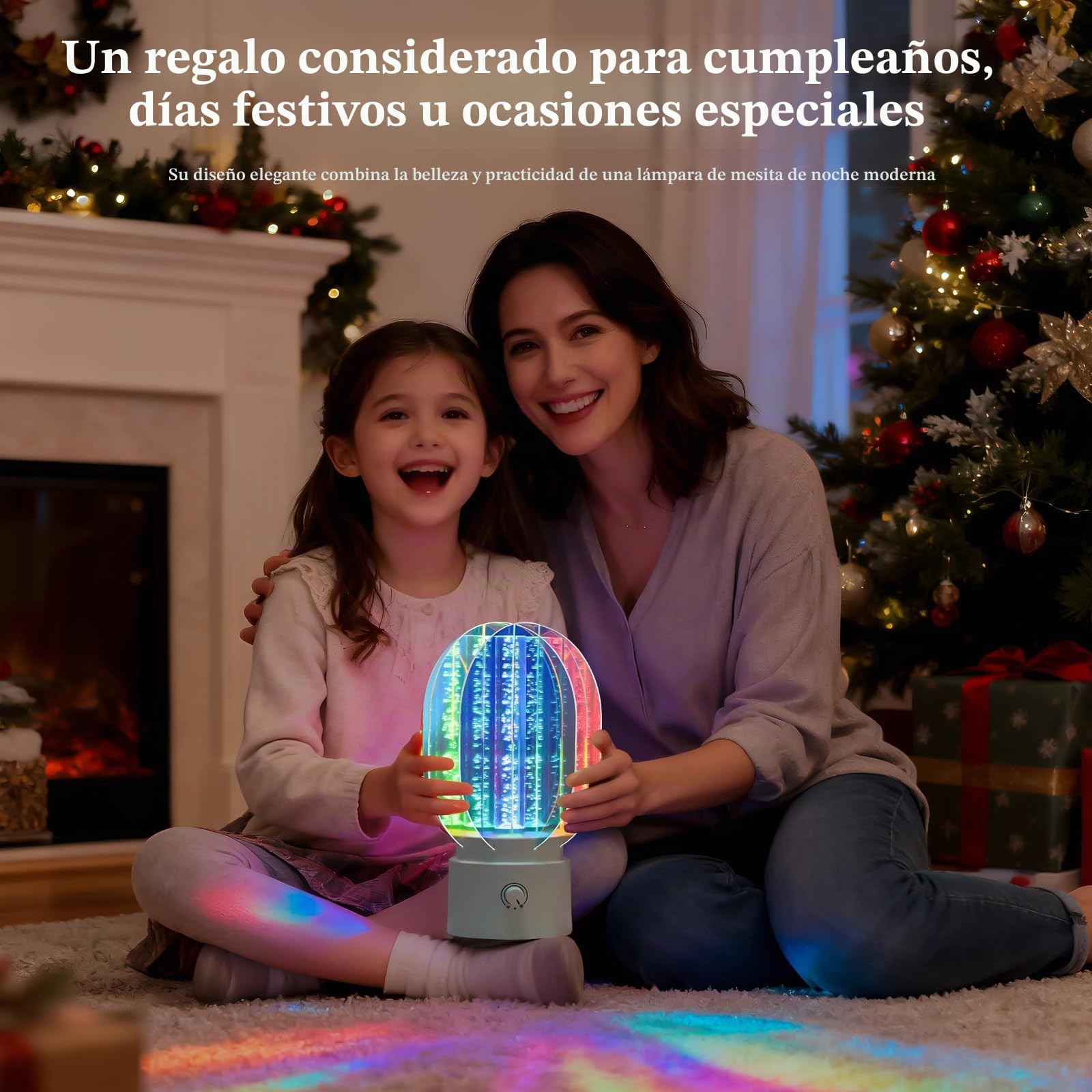 Lámpara de Noche Aurora 3D Giratoria Regulable, para un Ambiente Romántico Estrellado, Proyector LED Giratorio de 360°, Decoración para la Habitación de los Niños