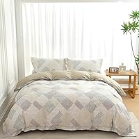 Vista 40 de OAITE - Juego de funda de edredón individual con patrón floral de 600 hilos, ultrasuave, 100% algodón, fibra larga, juego de 3 piezas, transpirable