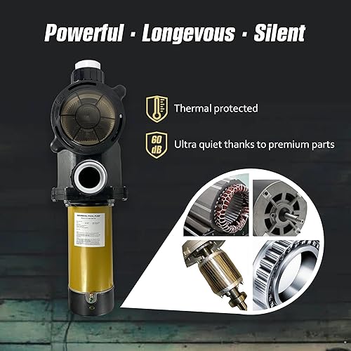 Miniatura 5 de Bomba de piscina PureBy InAbove Gound de 2.5 HP, motor de piscina de doble voltaje de 115230 V, caudal 6480 GPH, tamaño de puerto de 2 pulgadas con