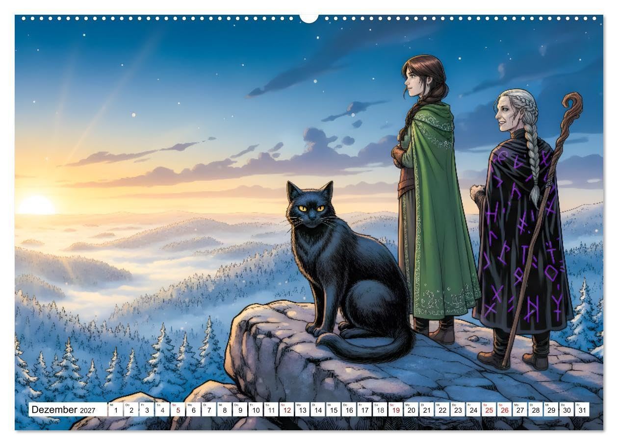 Die Walpurgisnacht - Alruns großes Hexenabenteuer (Wandkalender 2027 DIN A2 quer), CALVENDO Monatskalender: Eine fantasievolle, kind- und ... Überlieferungen neu erzählt. (CALVENDO Kunst)
