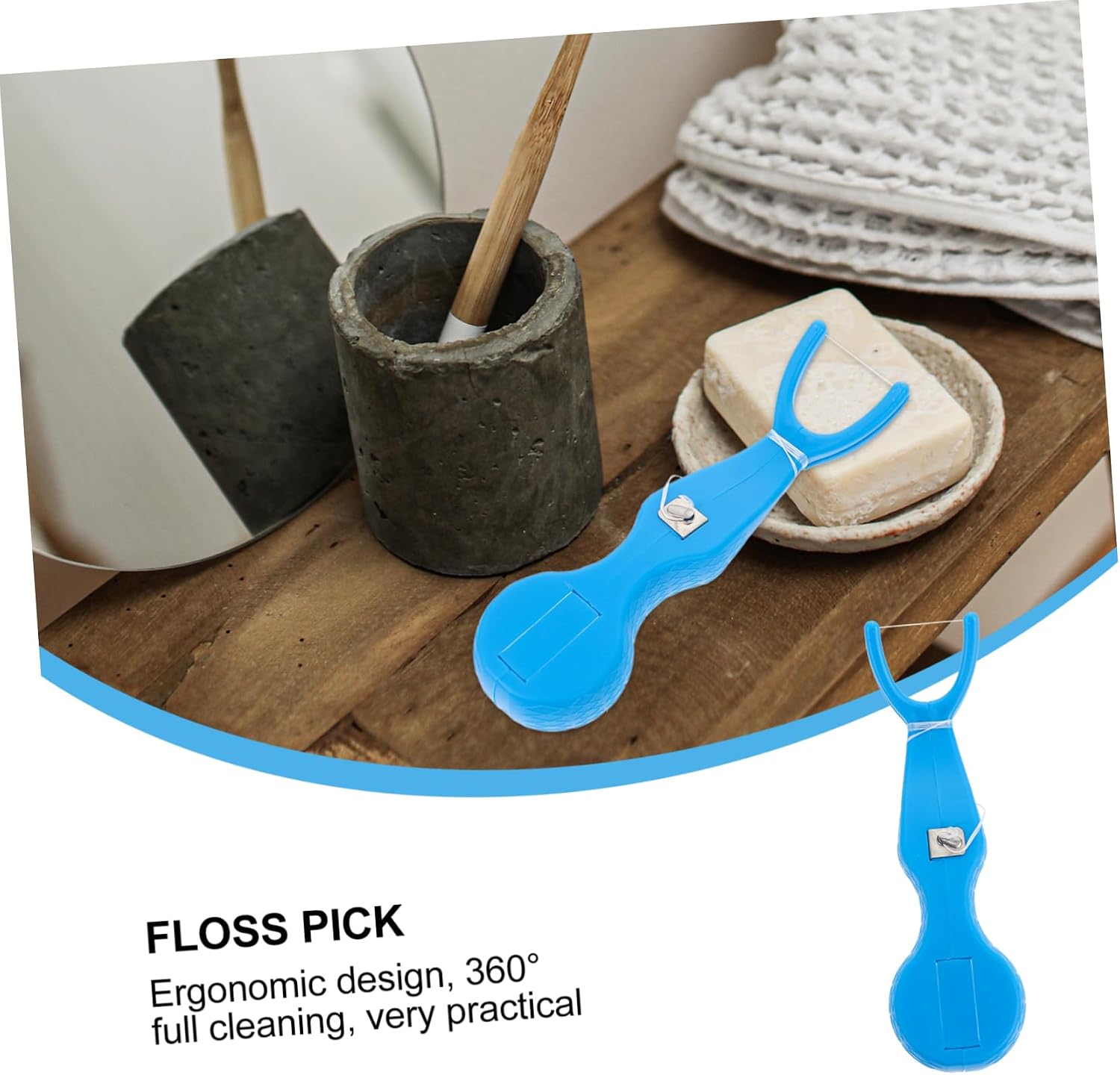 VICASKY 1Pc Floss Holder Rack Practical Flosser for Plaque Removal Interdental Cleaning Easy to Use for Teeth Gum Care