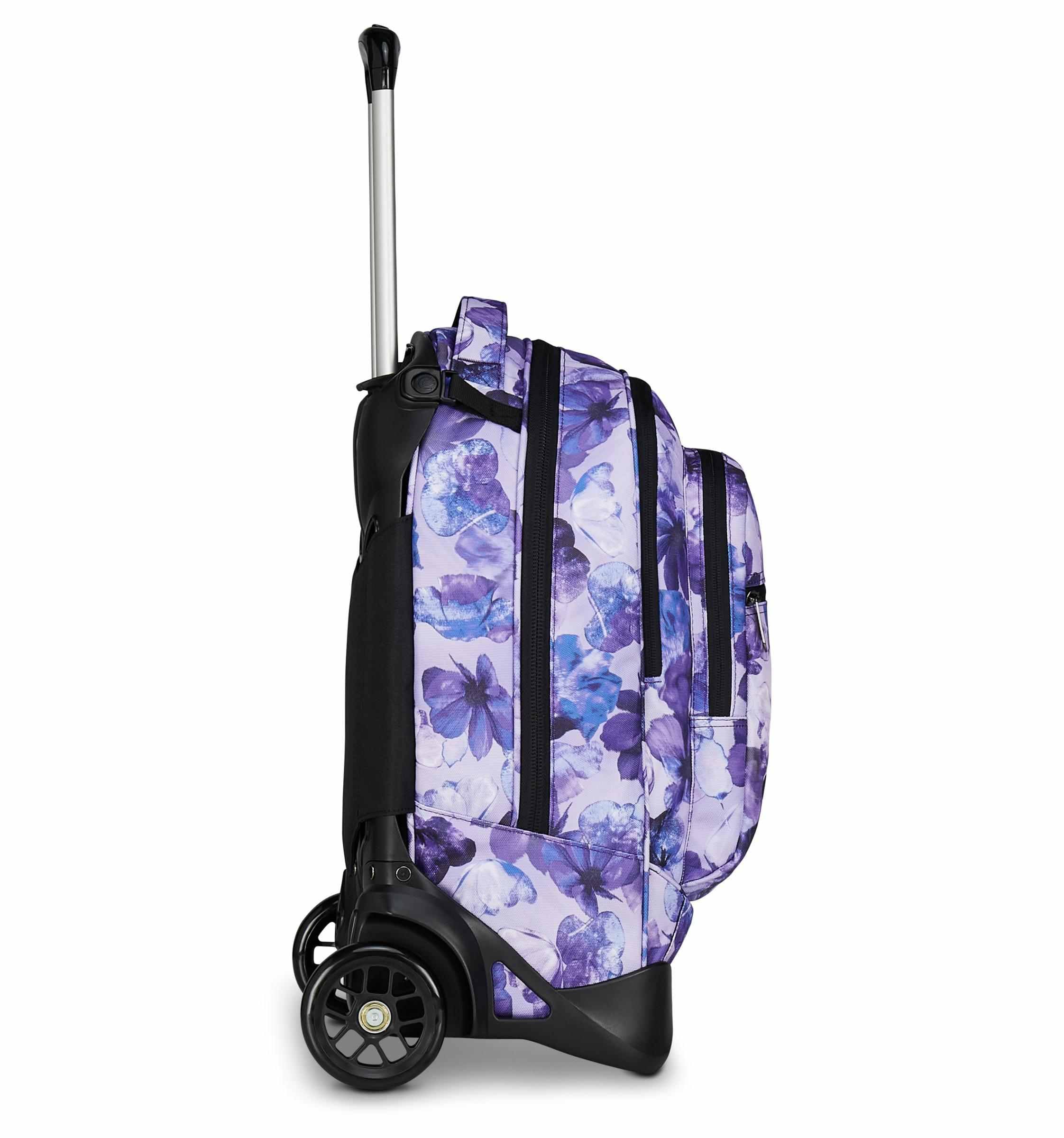 Invicta Trolley Scuola Plug, Viola, 3 in 1, Zaino Doppio Scomparto Con Carrello Sganciabile, Tasca Per PC, Tasca Per Borraccia, 34 lt, Scuola Media e Superiore, Viaggio, Zaino Ragazza