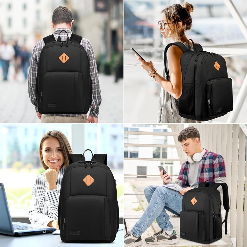 Amazon.com: School Backpacks for Teen Boys Girls, Lightweight Laptop Backpack with USB Charger, 15.6 Inch Backpack for Men Women, Water Resistant Black Backpack : Electronics