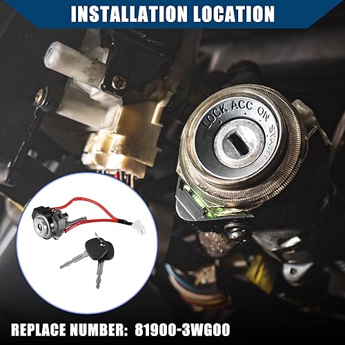 Miniatura 2 de No.819003WG00 - Cilindro de bloqueo de interruptor de encendido para automóvil con 2 llaves para Kia Sportage 2011-2016 / Juego de cilindros de