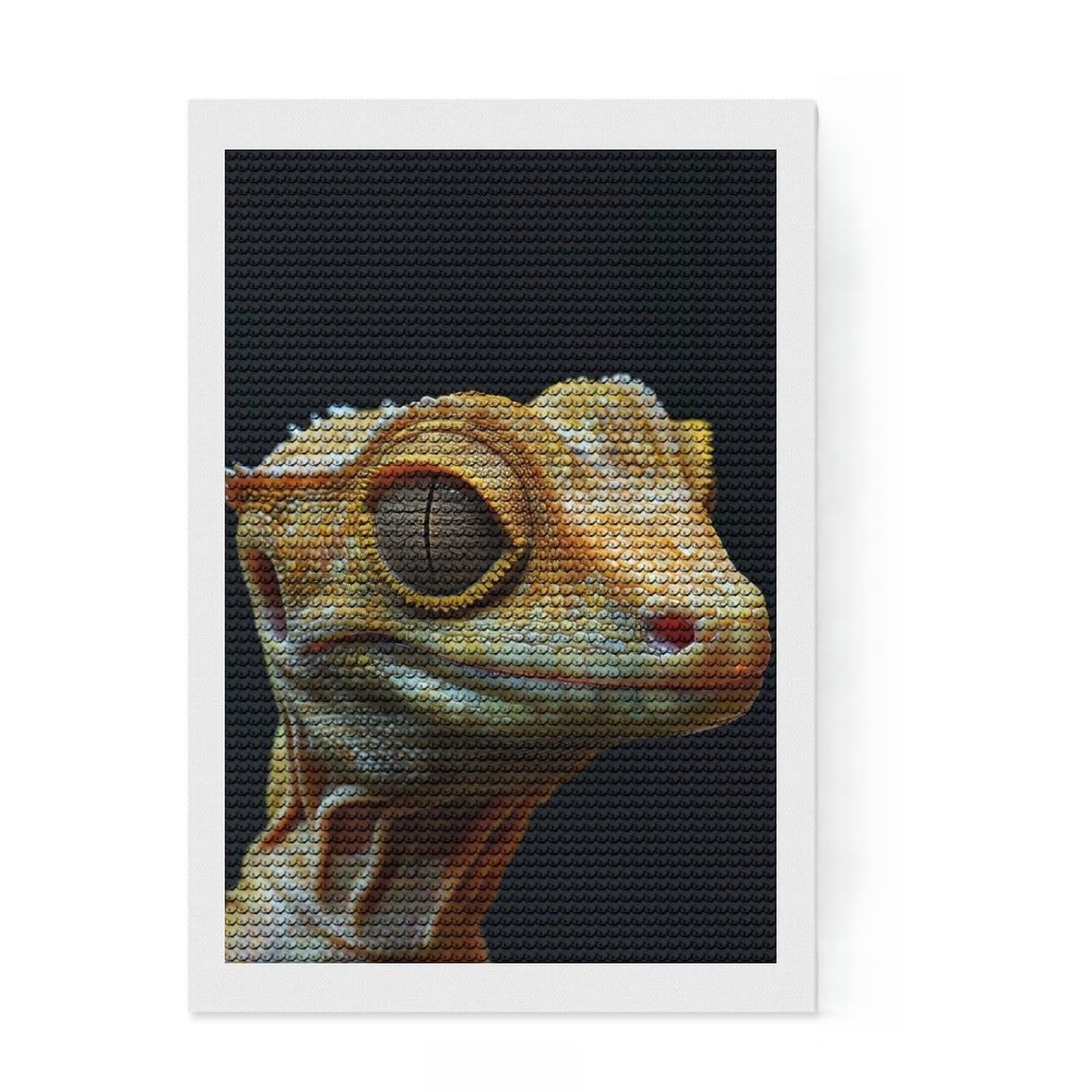 Junmoney Crested Gecko Diamond Painting Set 8"x12", for Family Craft Time, Fun Craft Experience, Modern Decor, Christmas Gift