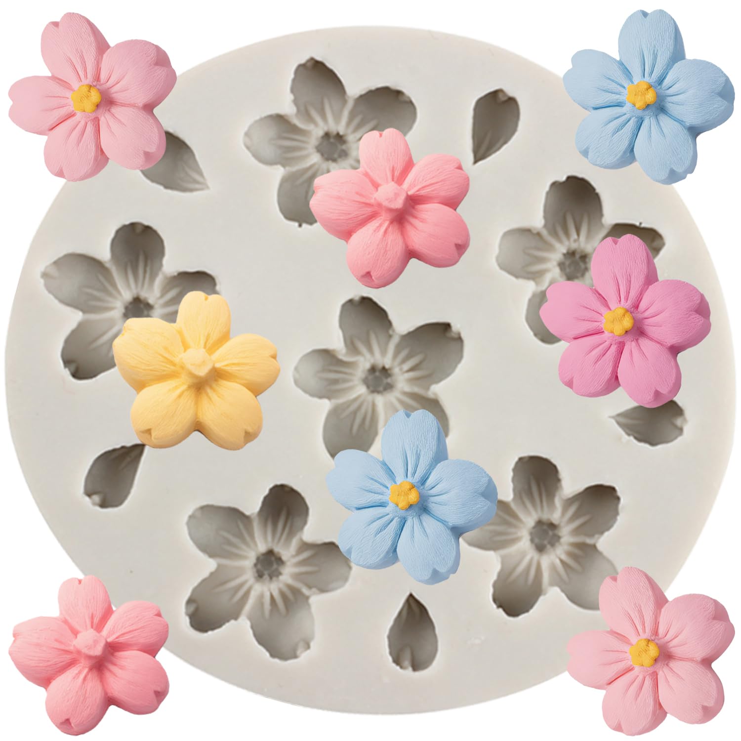 Sijiangmold Cherry Blossom Silicone Moulds Flower Fondant Mould