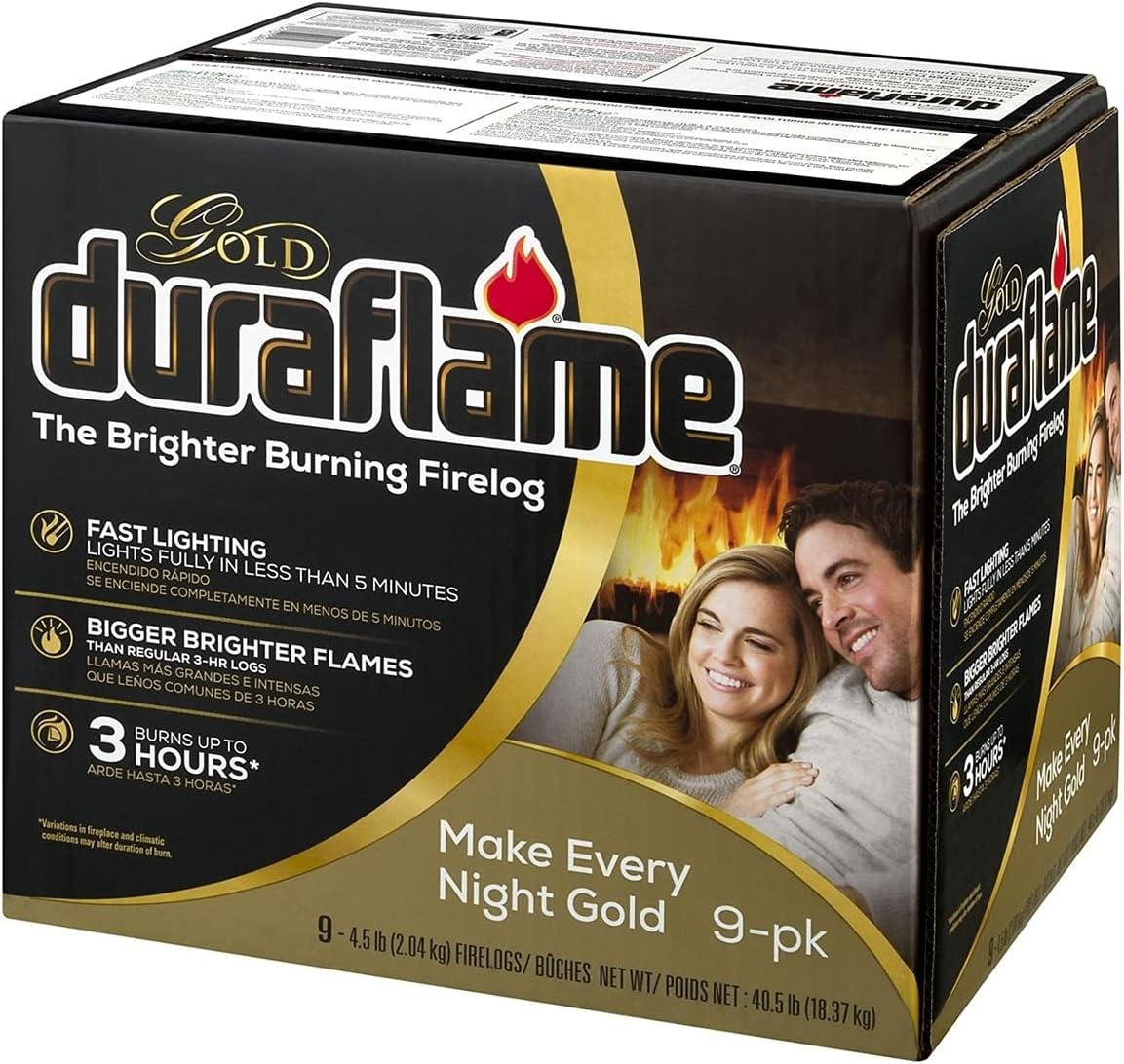 Duraflame Gold 4.5lb 3-hr Firelog (9-Pack) - Packaging May Vary