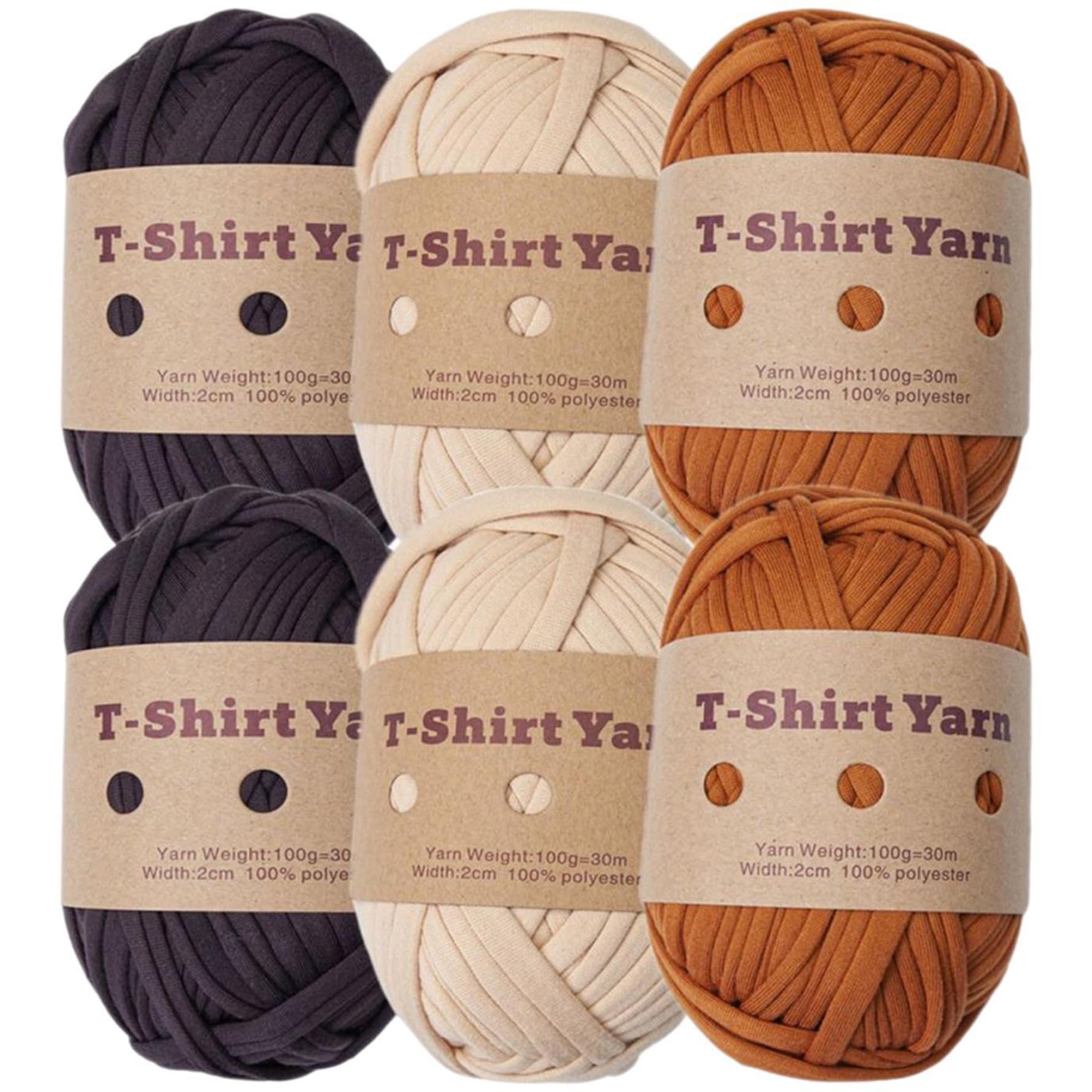 Lot De 2 Pelotes De Fil Pour T-shirt à Crochet, Tissu