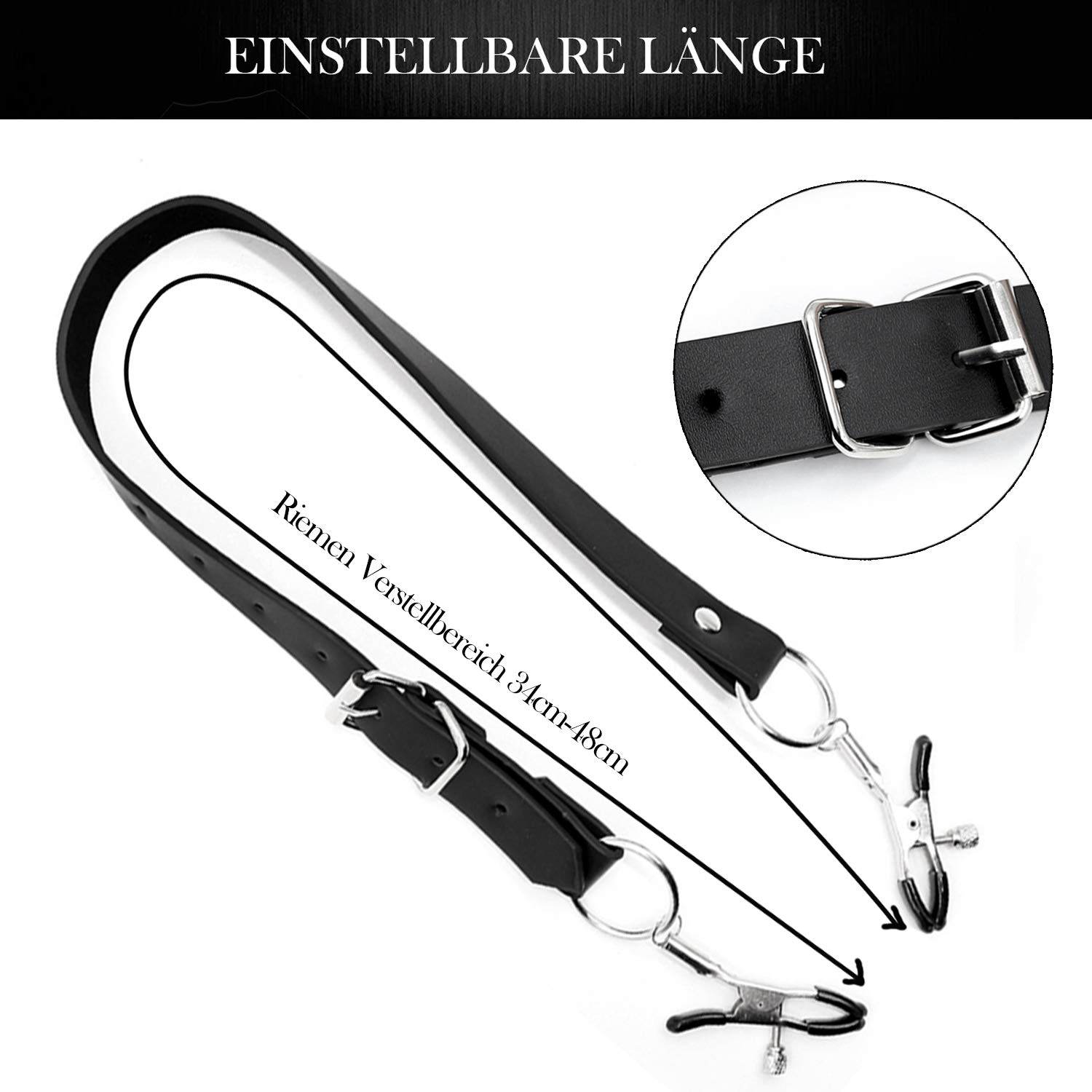 Set BDSM da 3 pezzi, pinze per labbra con cinghie di espansione e pinze per capezzoli con catena di ferro, pinze per clitoride clip vaginali clip per capezzoli regolabili cinghie
