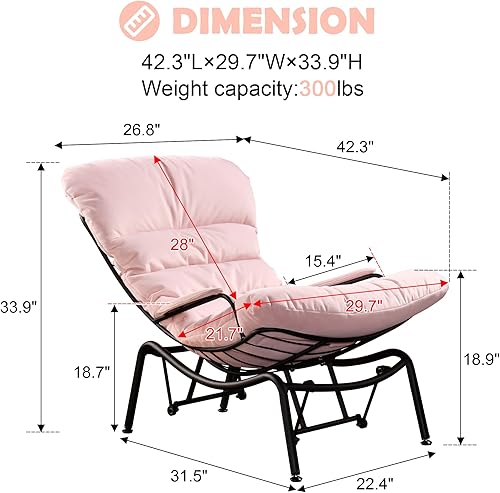 Miniatura 2 de HOOOWOOO Sillas de sala de estar silla mecedora deslizante moderna silla acolchada para interiores con marco de acero para sala de estar dormitorio