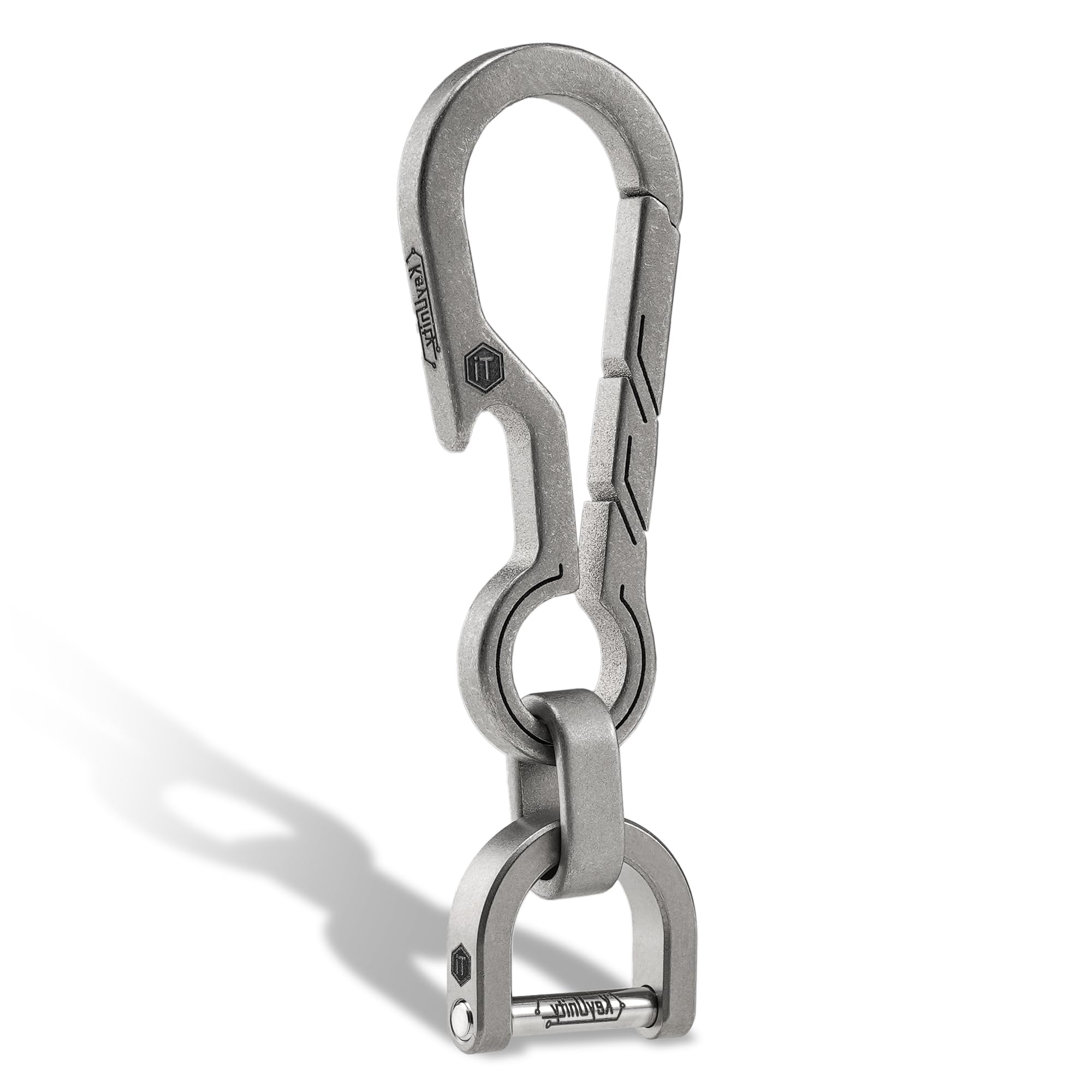 Keyunity Unisex Km14sw Titanium Edc Keychain Clip With Bottle Opener,Quick Release Carabiner Key Ring Holder For Men,(Km14sw)