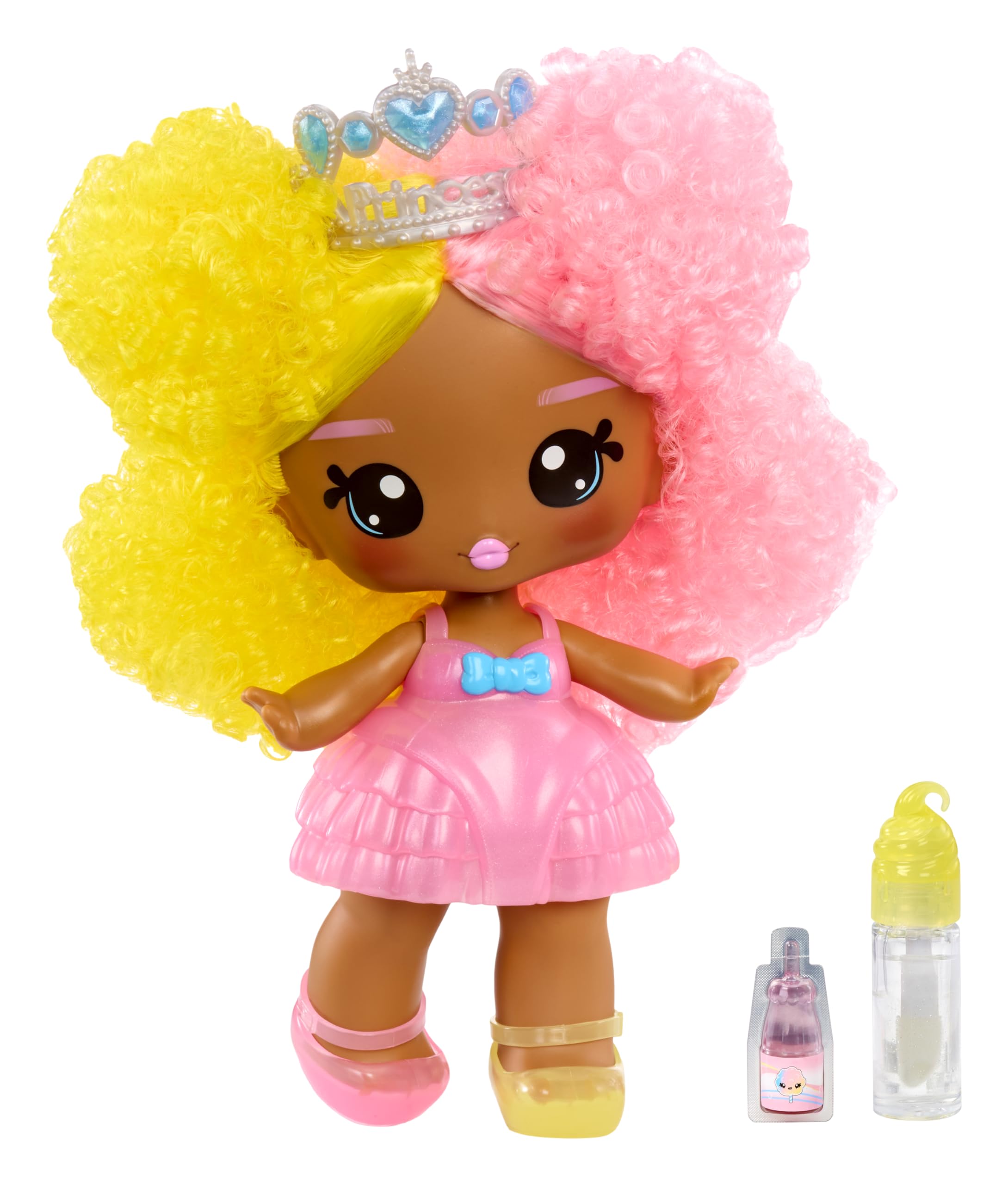 Yummiland Large Doll - Nia Candy Fluff - Includes 1 Doll, DIY Scented Lip Gloss, Customisable Fashion and Hair, Suitable for Children Ages 4+