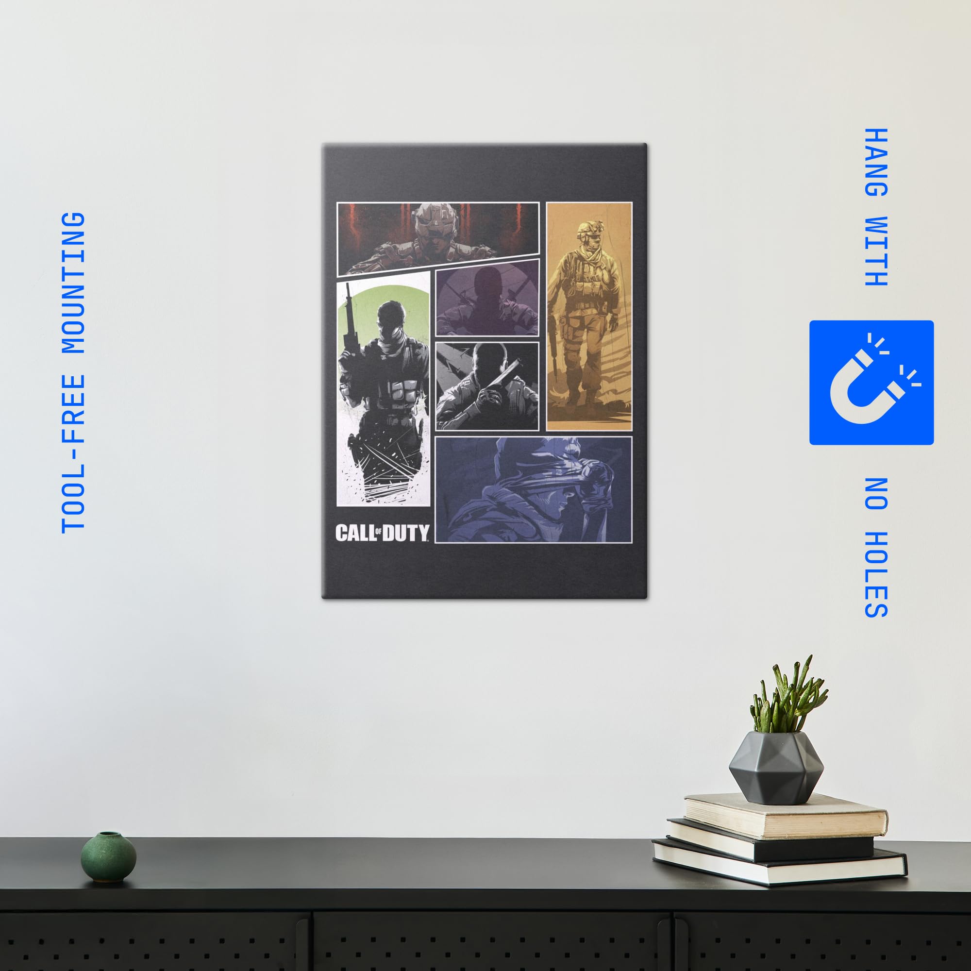 Displate Metal Poster Call of Duty Compilation Wandbild 32 x 45 cm | Magnetische Befestigung Wandposter. Wanddeko, Metall Wandkunst, Wanddekoration im Wohnzimmer in Schlafzimmern & Büros.