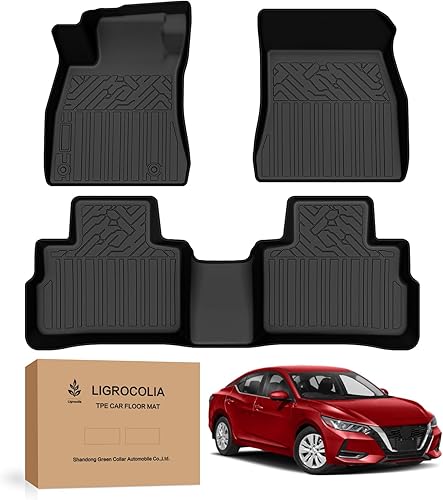 Miniatura 5 de Ligrocolia Alfombrillas de automóvil TPE para Nissan SENTRA 2024 2023 2022 2021 2020 protección para todo tipo de clima, accesorios de revestimiento