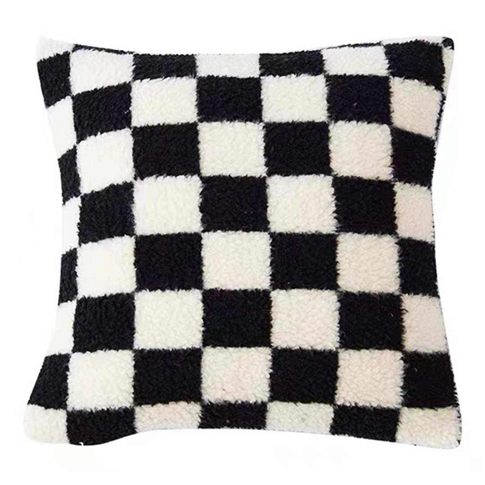Smbcgdm Pillow Cushion Cover Checkerboard Plaid Sofa Pillow Cushion Cover Square Delicate Texture Black 45x45cm