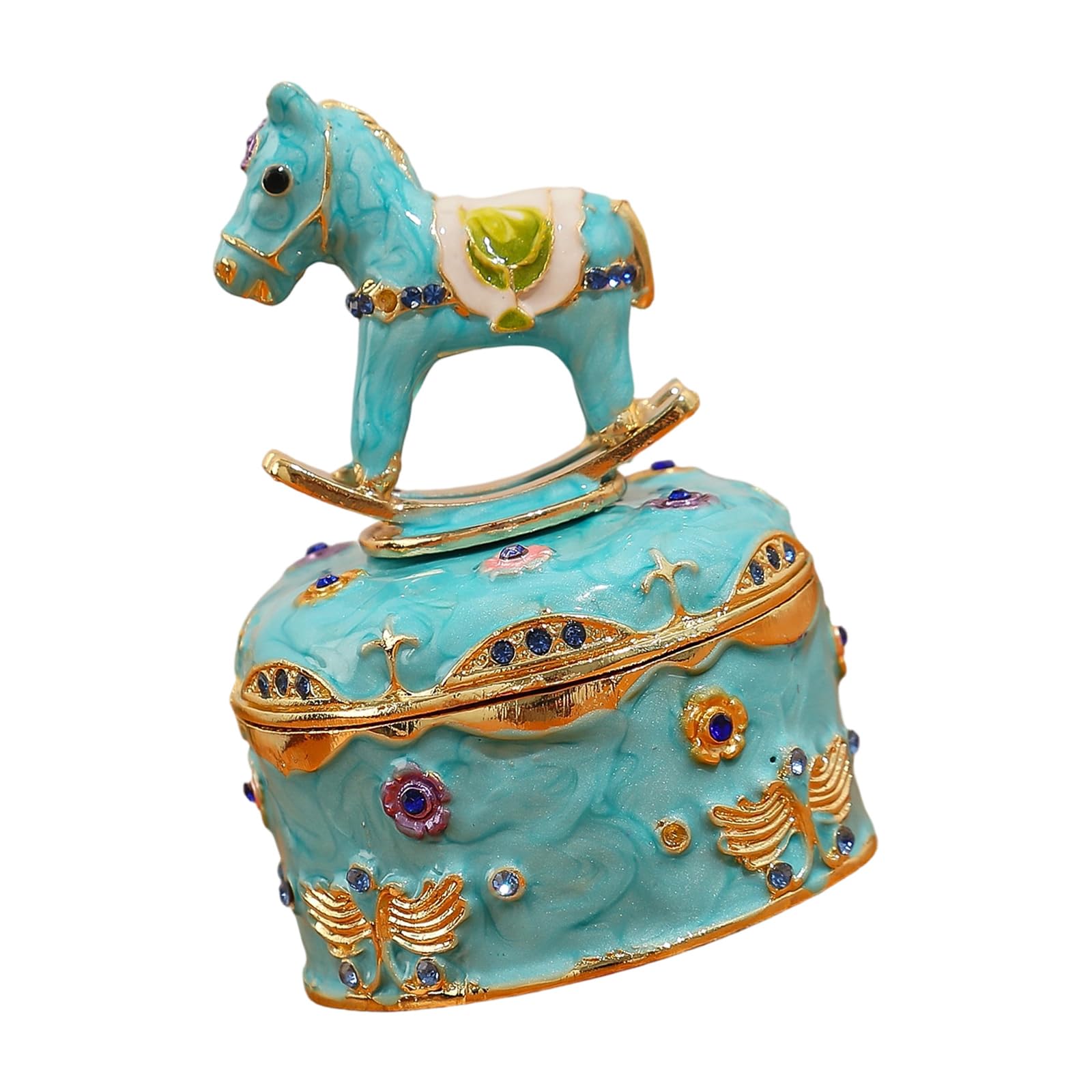 carotoe Luxurious Miniature Enameled Accessory Case Enameled Accessory Case Ideal for Rings Earring Necklace Organizers Alloy Jewelry Storage Box