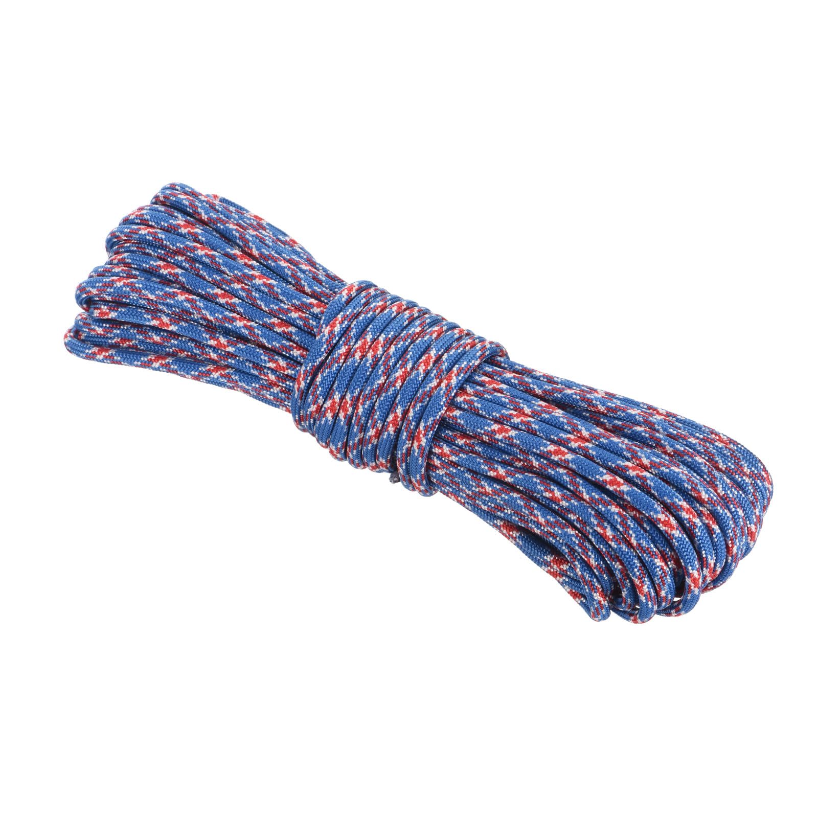 Rebower 550 Paracord Rope 15m, 4mm Thin Paracord Nylon Cord 7-Strand Core [for Tent Camping Outdoor Gear] - Red Blue