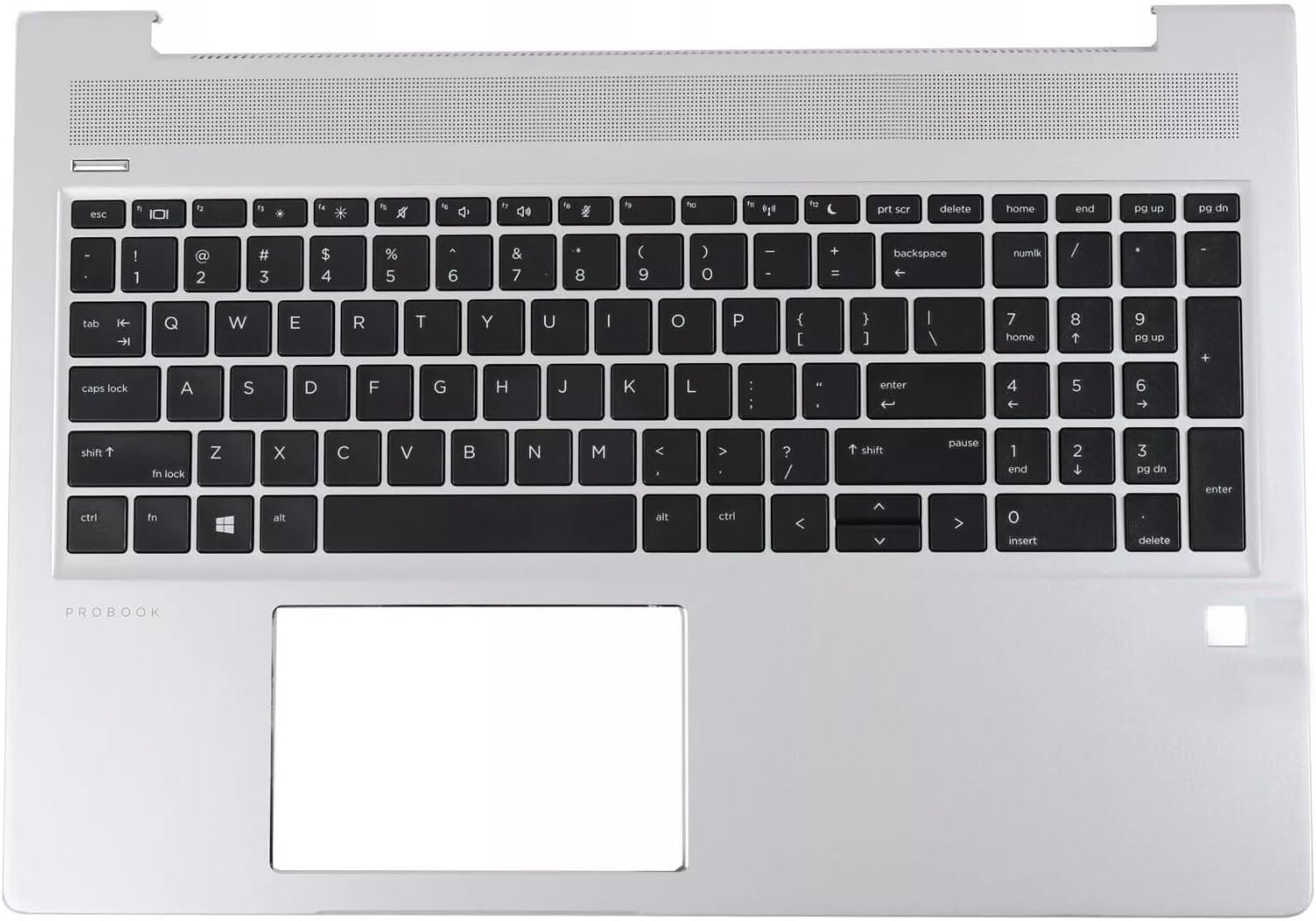 New Replacement for HP ProBook 450 G6 455 G6 450 G7 455 G7 Laptop Upper Case Palmrest Non-Backlit Keyboard Assembly Part L45091-001 L45090-001 4BX8KTATP00 Silver