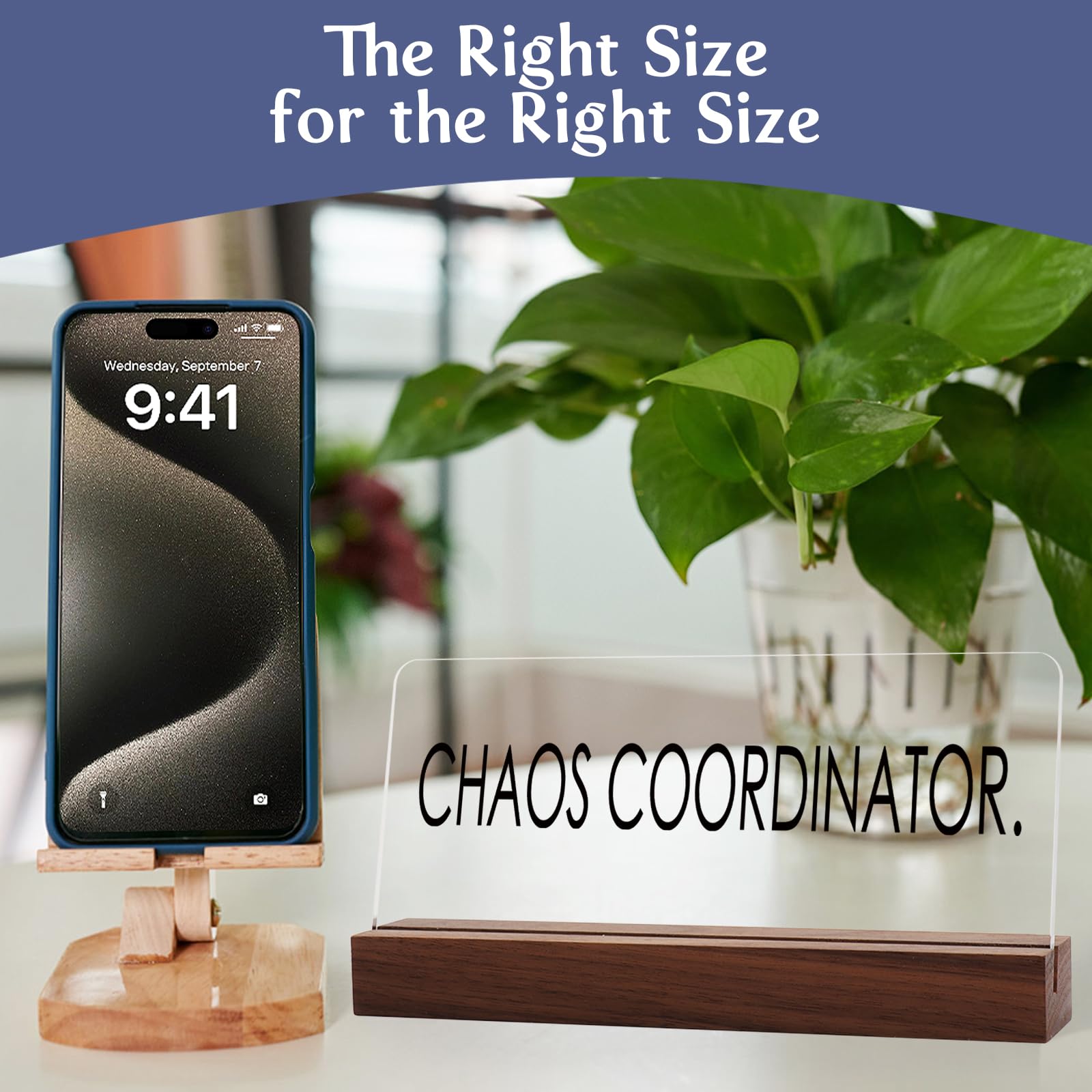 Funny Office Desk Sign – Sarcastic Cubicle Decor With 'Facts & Logic' Quote