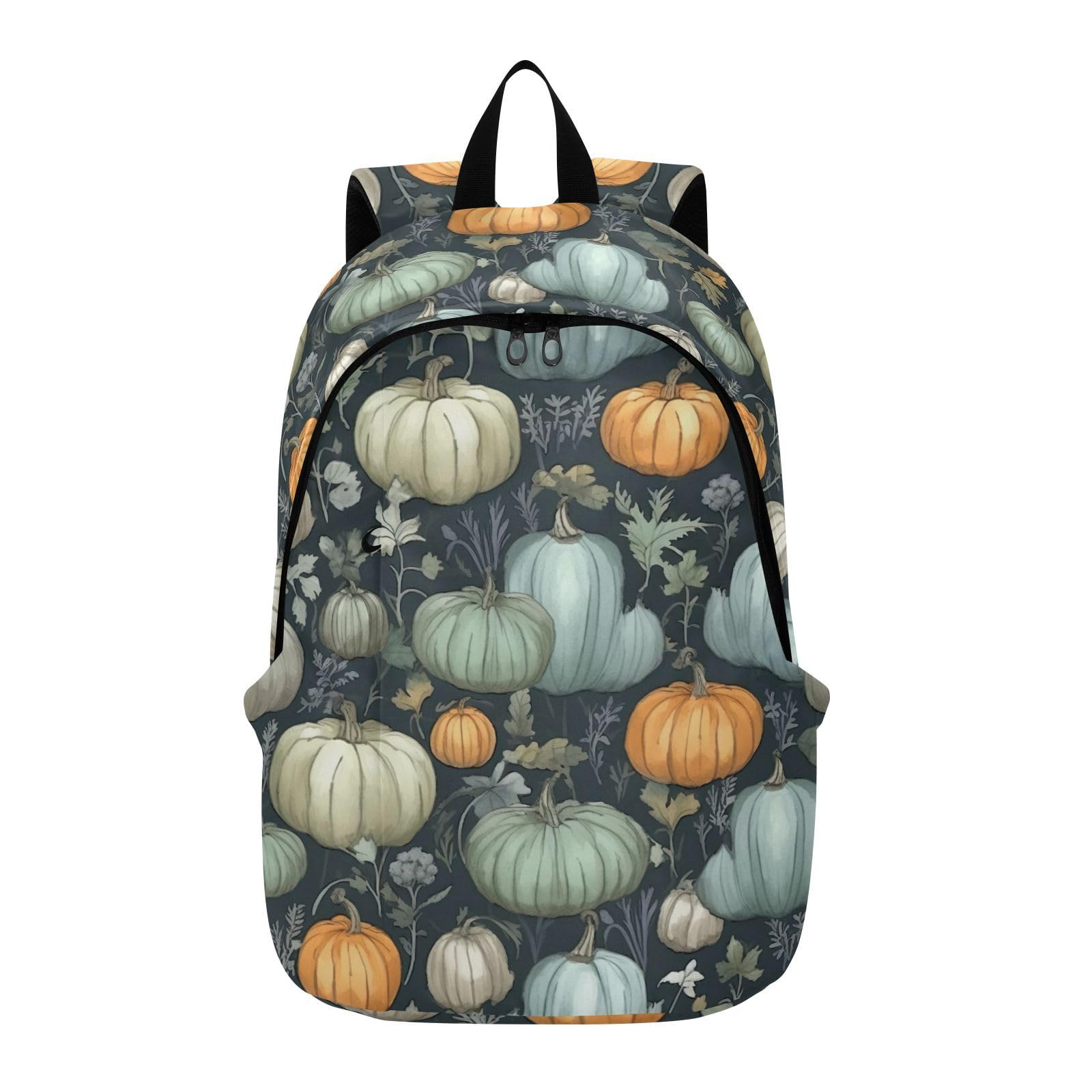 MCHIVER Travel Backpack Colorful Pumpkin Leaves Casual Daypack Backpacks Lightweight Carry on Bag Water Resistant Hiking Backpack for Women Men