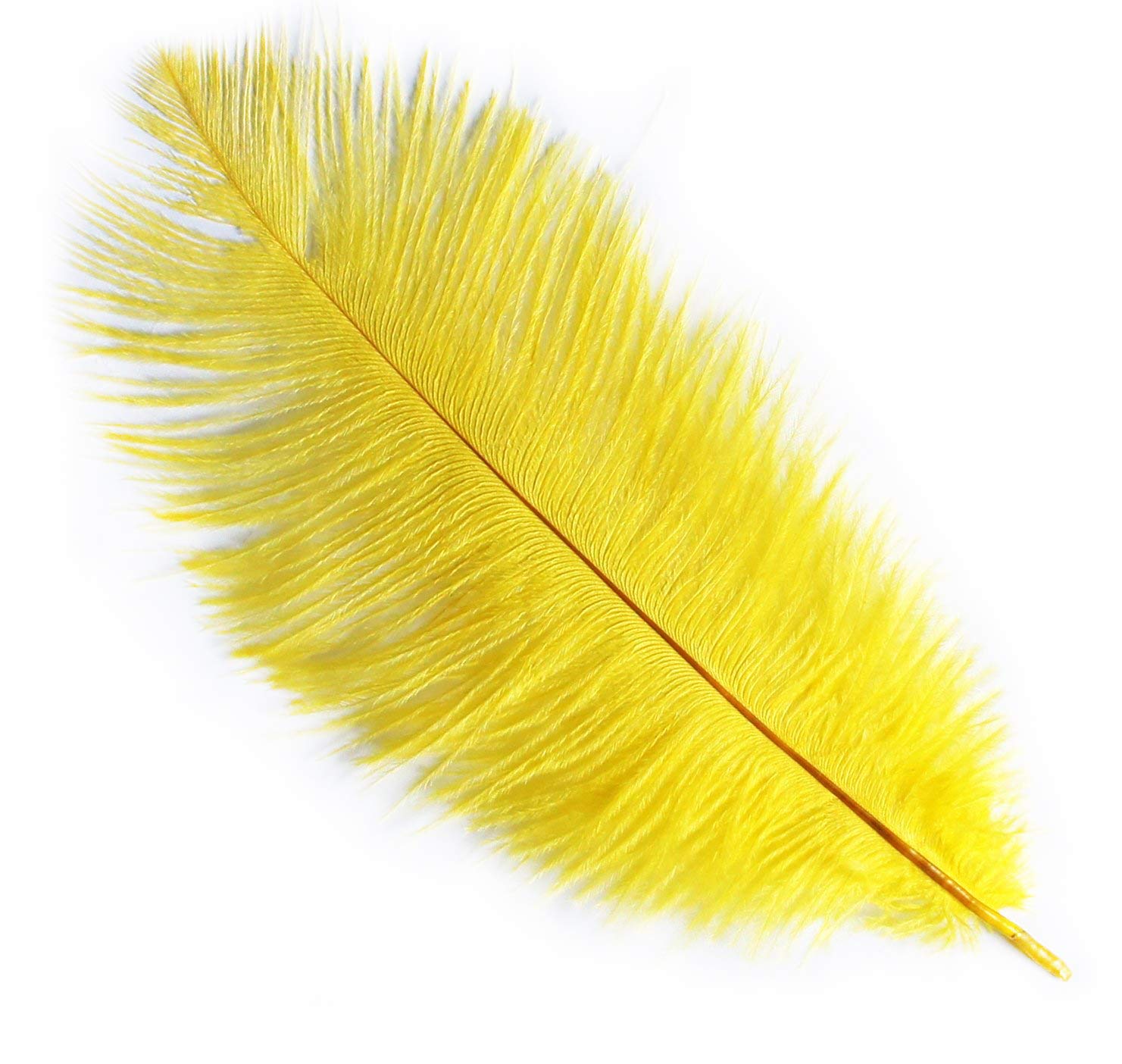 Plumes d'autruche déco jaune 25 cm idéales pour centre de table de mariage champêtre