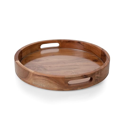 Stylish Acacia Wood Serving Tray for Entertaining