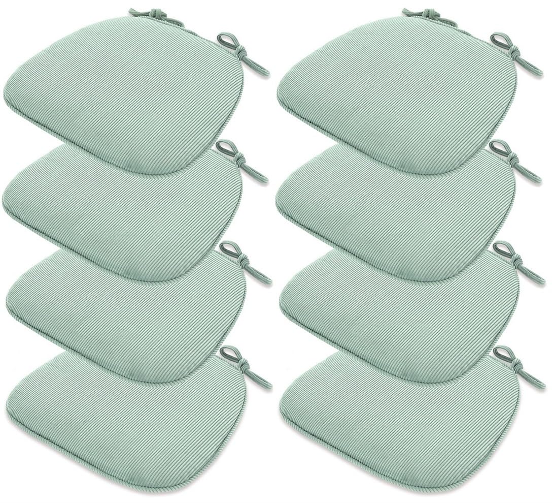 2/4/6/8 paquetes de cojines para silla de comedor en forma de U, almohadillas antideslizantes para silla de cocina y cojín para asiento de comedor con funda lavable a máquina) (verde lago 41 x 43 cm (