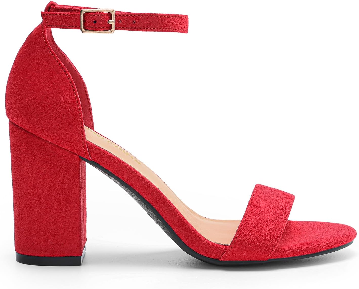 DREAM PAIRS Heels for Women Chunky Block Heel Open Toe Ankle Strap 3.5 Inch Heeled Sandals for Party Date Wedding - Image 3