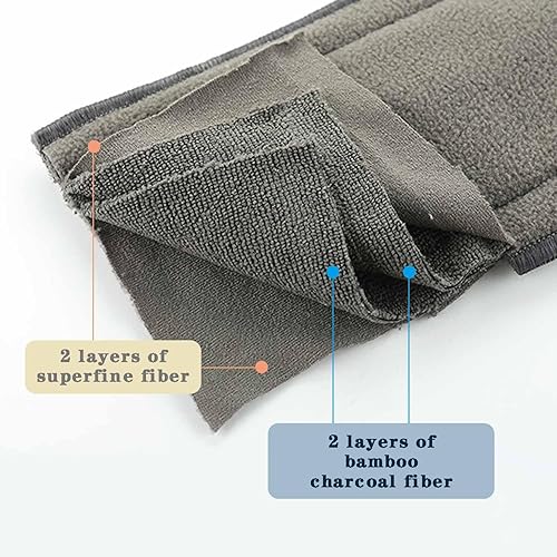 Miniatura 4 de Paquete de 3 insertos de pañales de gran tamaño para pañales de tela para adultos, pañales de tela reutilizables, lavables