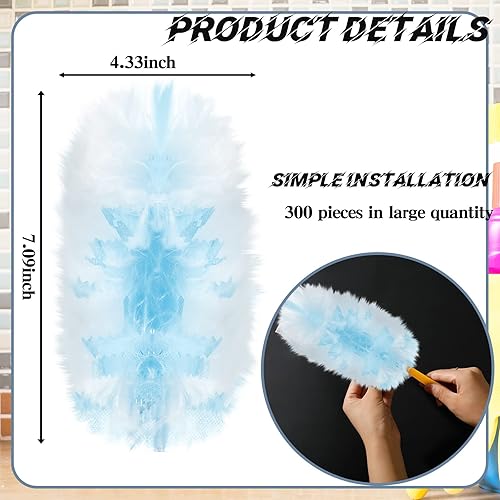 Miniatura 52 de Vesici 100 piezas de repuesto de plumero compatibles con Swiffer Dusters desechables a granel, repuesto grueso con 1 mango resistente para limpieza