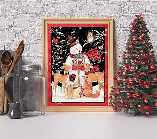 Miniatura 3 de Kits de arte de diamantes para adultos, juego de arte de diamantes de muñeco de nieve, pintura de puntos de diamantes, manualidades con piedras