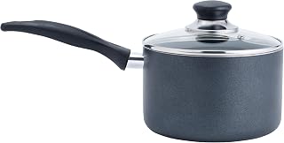 T-fal Specialty 3 Quart Nonstick Handy Pot with Glass Lid - Oven Safe 350°F, Dishwasher Safe, Thermo-Spot Tech, Black