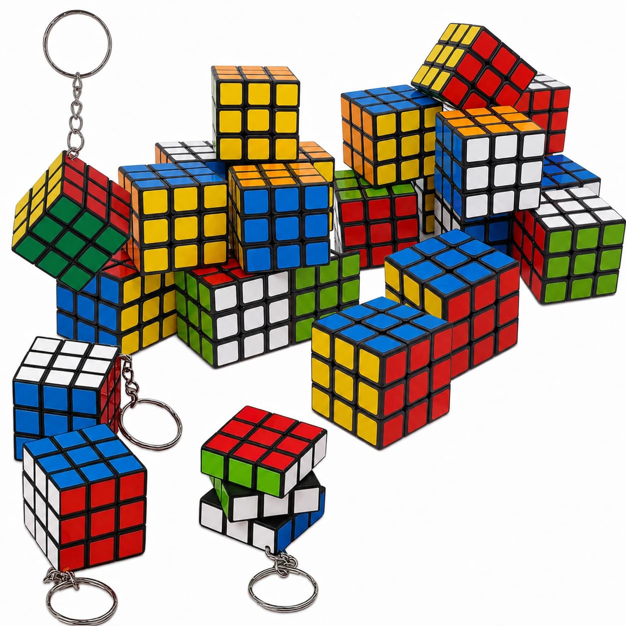 24 Mini Cubos Mágicos (3x3cm) – Detalles para Cumpleaños Niños, Relleno para Piñata Infantil, Juguetes para Regalos, Sorpresas para Bolsas de Fiesta, Recuerdos, Detallitos, Fiestas Infantiles