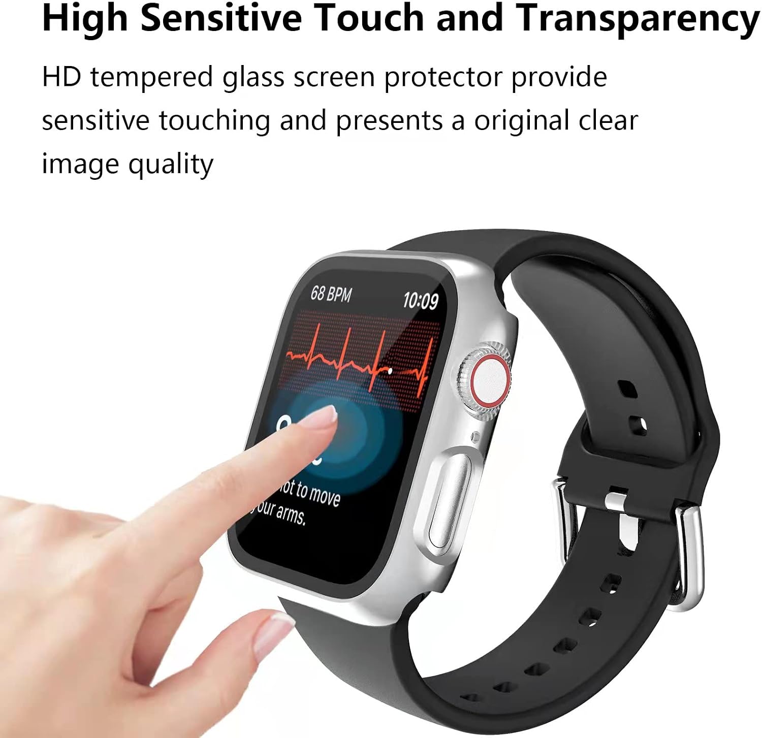 2 Pack Case Compatible for Apple Watch Series 8 Series 7 41mm with Tempered Glass Screen Protector, Haojavo Full Hard Ultra-Thin Scratch Resistant Bumper Protective Cover for iWatch 41mm Accessories