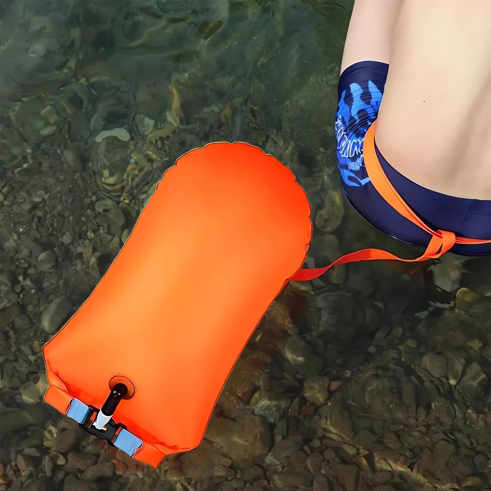 Nuoto Boa, Boa Galleggianti, Boa Gonfiabile da Nuoto, per Triathlon, Snorkeling, Nuoto in Acque Libere, Altamente Visibile, con Cintura Regolabile