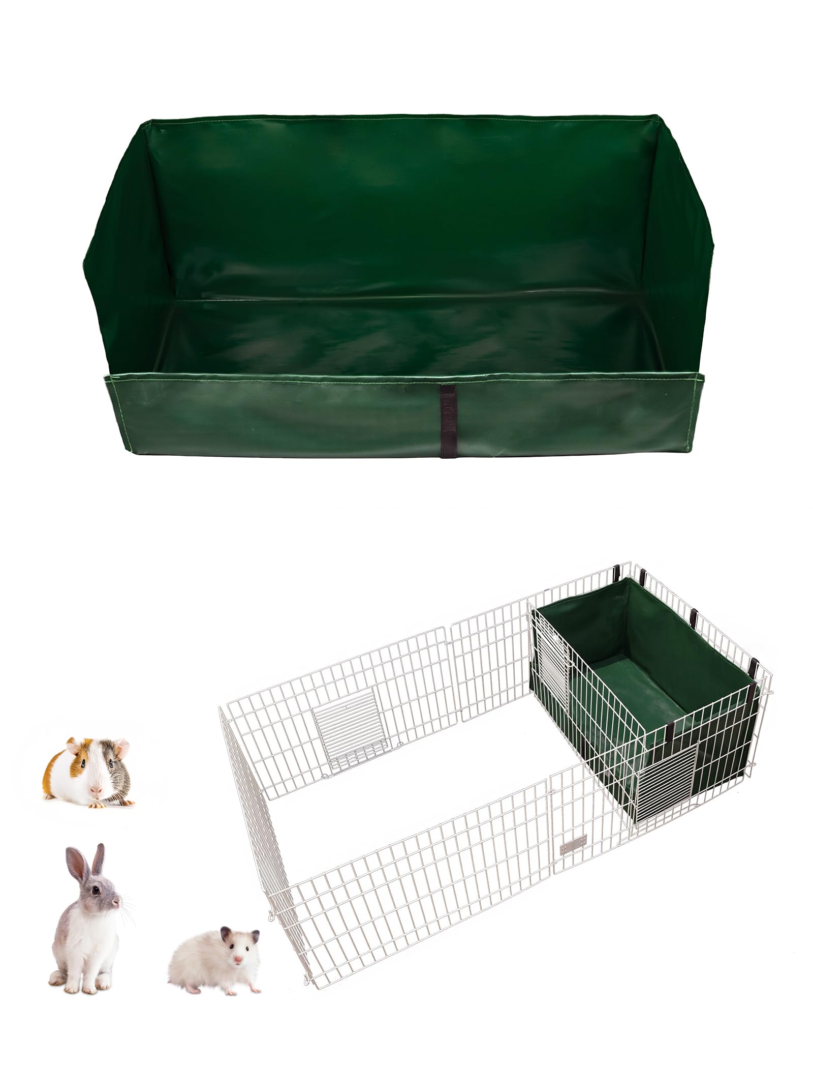 Guinea Pig Cage Liner, for Midwest Cage Kitchen 24"X13" Litter Box & Hay Feedder for Guinea Pig Rabbits Hamsters Hedgehogs Ferrets and Other Small Animals. Green