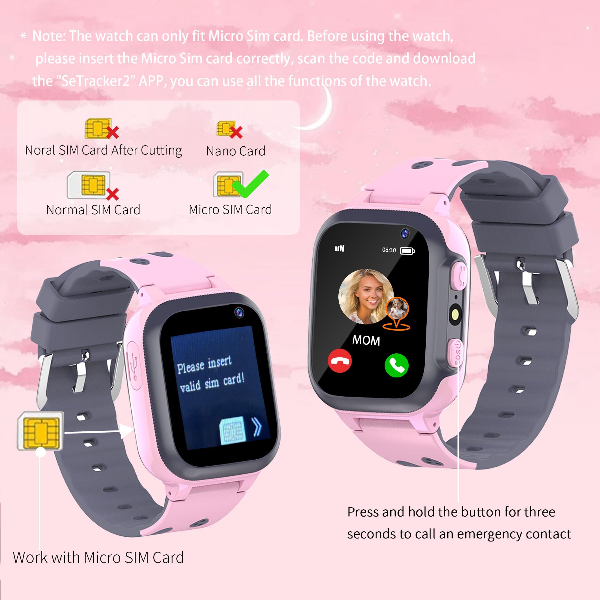 Inteligentny Zegarek dla Dzieci z GPS Lokalizacja Latarka Czat Głosowy Telefon SOS Gry Budzik Model Klasy IP68 Wodoodporny Cyfrowy Smartwatch dla Dzieci Chłopcy Dziewczynki Urodziny Prezenty
