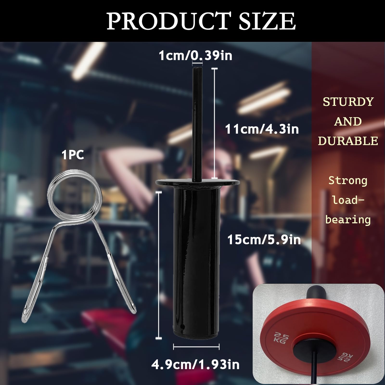 Gym Pin in Acciaio per Pesi Aggiuntivi, Perno Pesi Palestra 10 mm con Anello di Blocco, Spina per Stack di Pesi, Pin Fitness Metallo Compatibile (110 mm di Lunghezza)