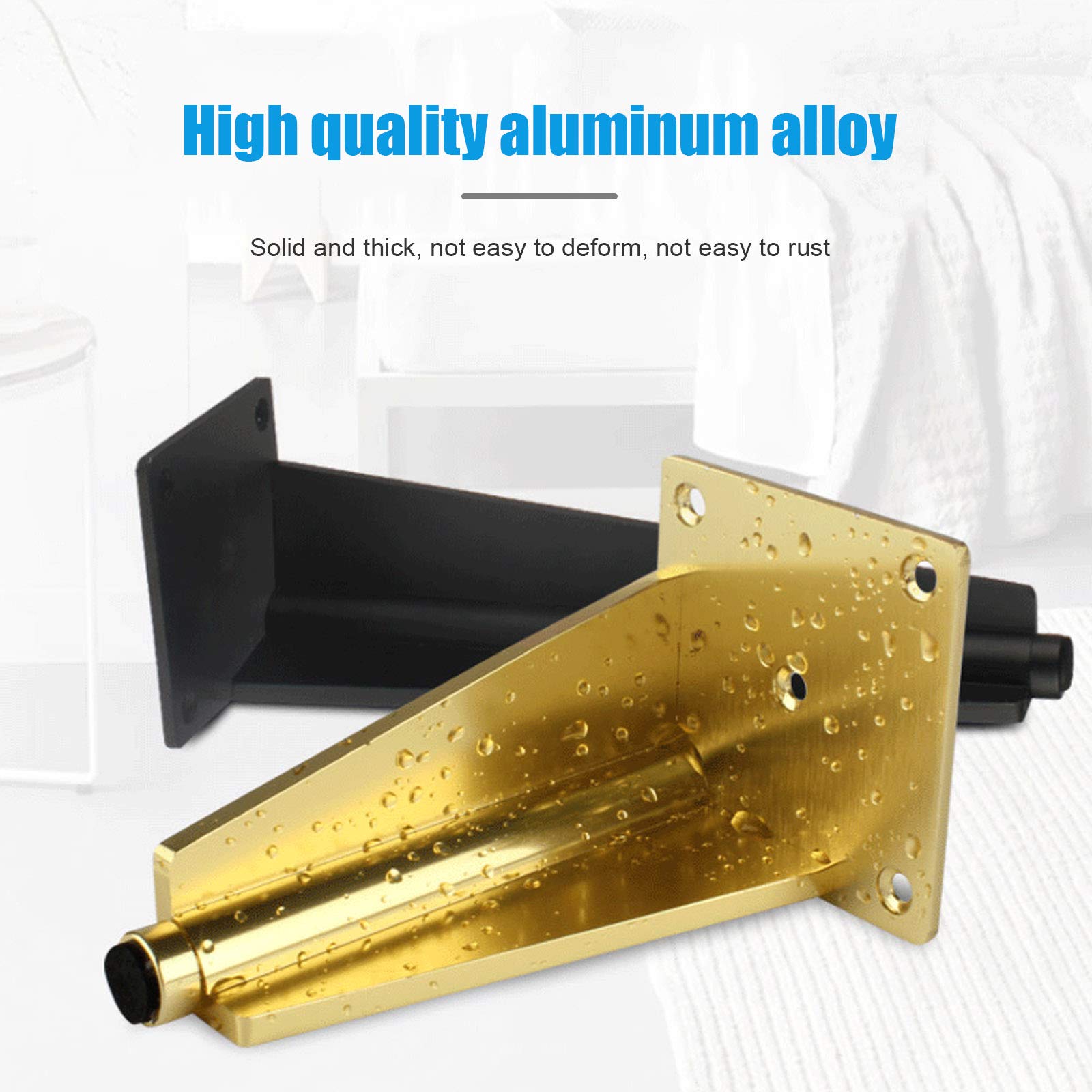 Regulowane czarne metalowe nogi stołowe, wodoodporny i antypoślizgowy stop aluminium, stylowe i stabilne wymienne nogi sofy, idealne do projektów mebli DIY