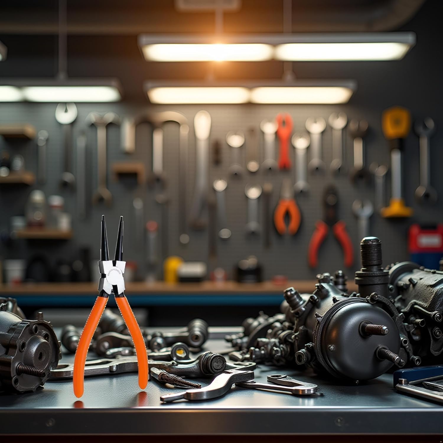 Orange Heavy Duty 7" EXTRA LONG External Straight Retaining Ring Clip Circlip Removal Plier Snap-Ring Pliers, Slip-Joint Pliers Side-Cutting Plier Sets Needle-Nose, Hand Tools