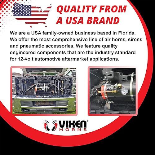 Miniatura 8 de Vixen Horns Bocina de tren para camióncoche. 3 trompetas de alta resistencia cromadas con bocina de aire. Db súper fuerte. Se adapta a vehículos de