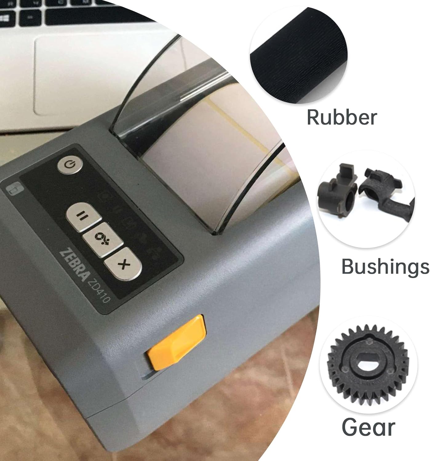 P1079903-003 Kit Platen Roller for Zebra ZD410 ZD411D ZD611D D-Series Desktop Monochrome Printer Transfer Roller - Image 4