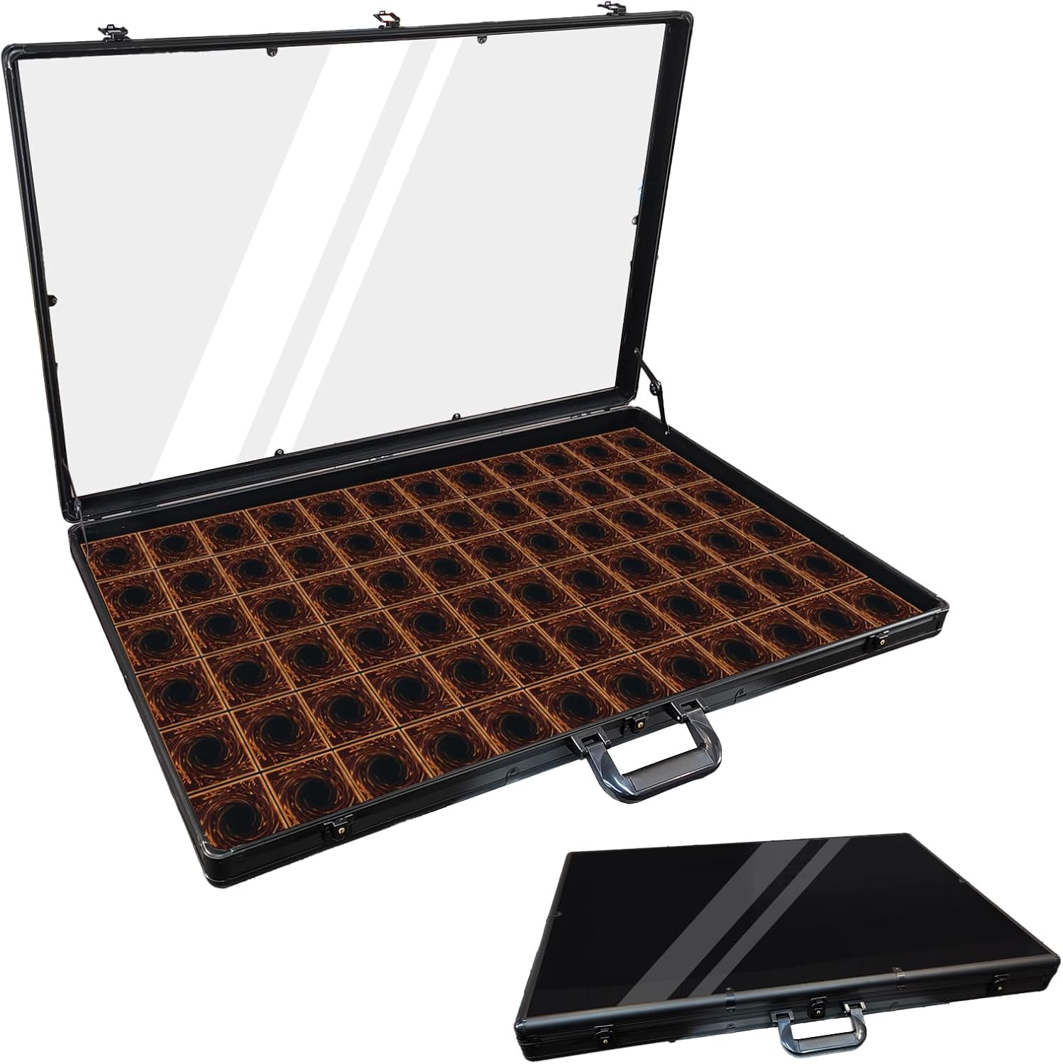 34"x22" Card Show Display Case Aluminum, Trading Card Display Case with Handle, Lockable Portable Trade Show for Baseball Sports Jewelry MTG Cards Collectible Cards (Black)