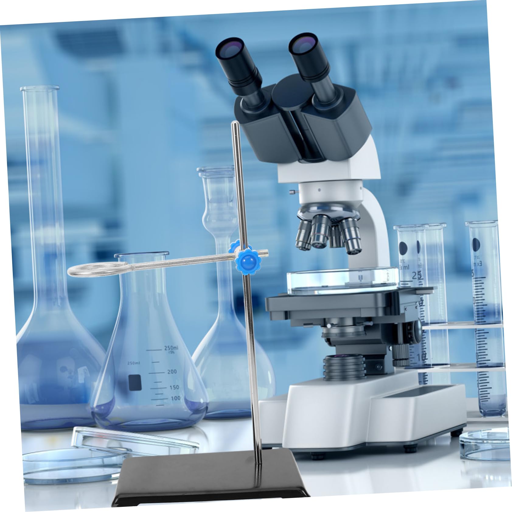 Hohopeti Support de Laboratoire et Pratique Rangement Pince pour Fiole en Fer Noir Facile à Démonter pour Verrerie et Matériel de Laboratoire