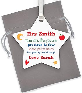 PERSONALISED Teacher, Teaching Assistant, Key Worker Thank You Gifts - Teacher Appreciation Gifts - End of Term Gifts for Teacher - Teachers Like You Are Precious and Few - With Grey Bag