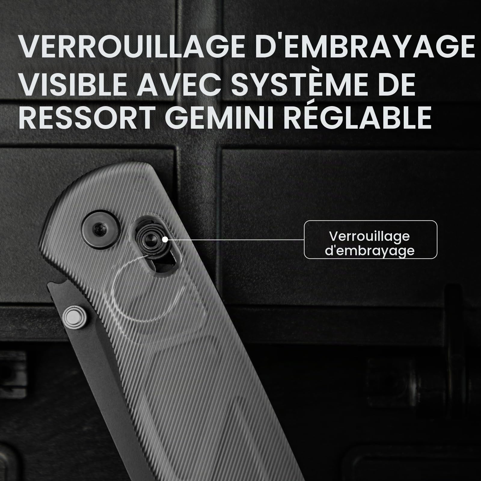 Kizer Drop Bear EDC Couteau de Poche, 2,97" Lame Nitro-V Manche en Acrylique Couteau Pliable avec Ouverture par Bouton-Poussoir, Verrouillage à Embrayage Couteaux EDC pour Hommes et Femmes V3619A9